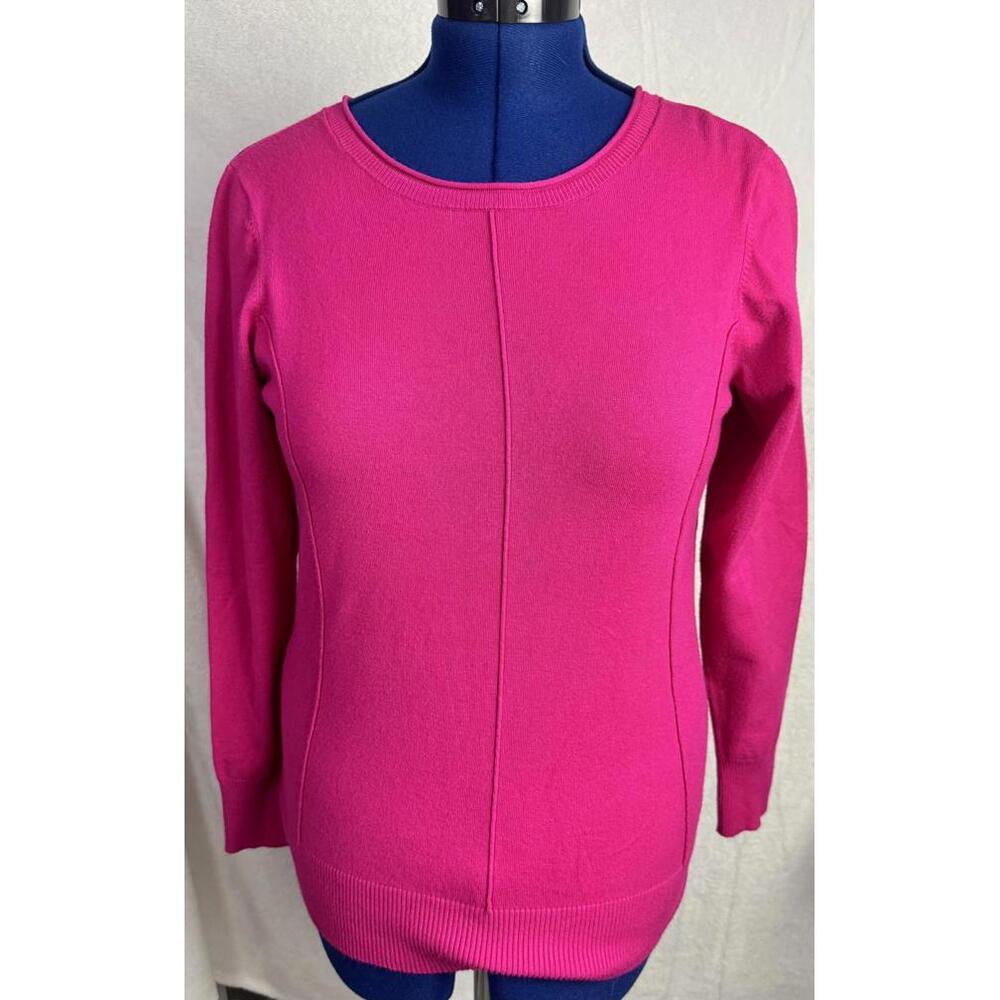 hot pink sweater conrad c medium stretchy knit barbie core y2k preppy layering